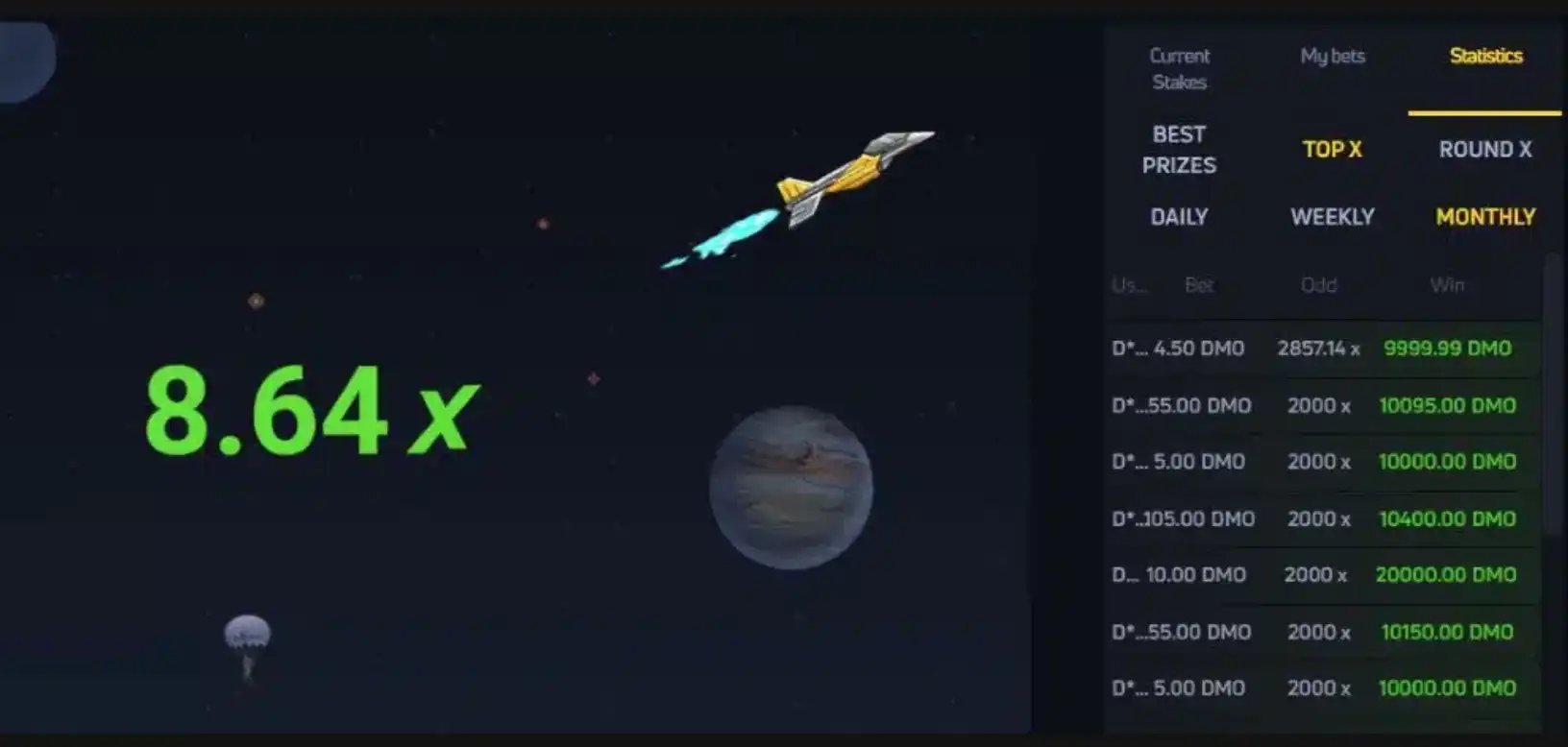 Tela inicial do JetX Demo com saldo fictício para treinar gratuitamente